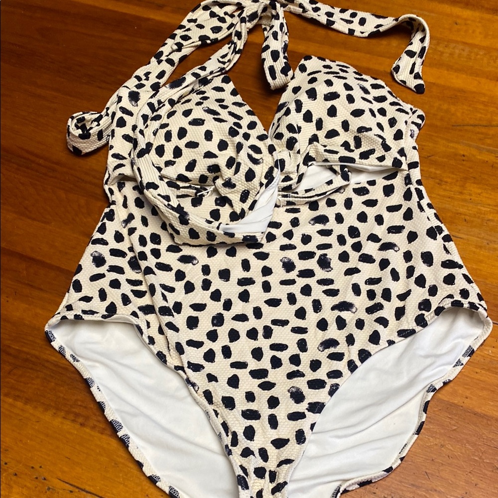 - Aerie Black and Cream One-Piece Swimsuit